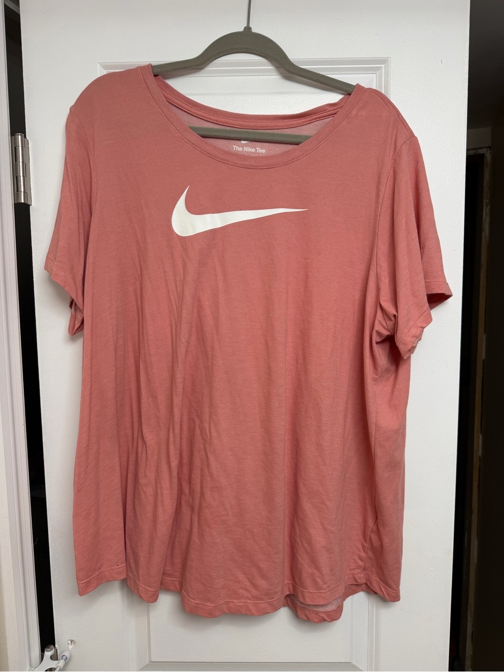 Nike Women's Dusty Coral Short Sleeve Tee with White Swoosh